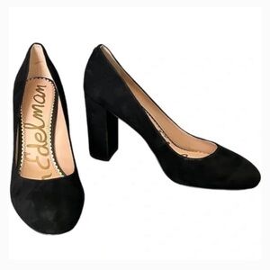 Sam Edelman Stillson Block Heel Pumps, Black Suede size 7